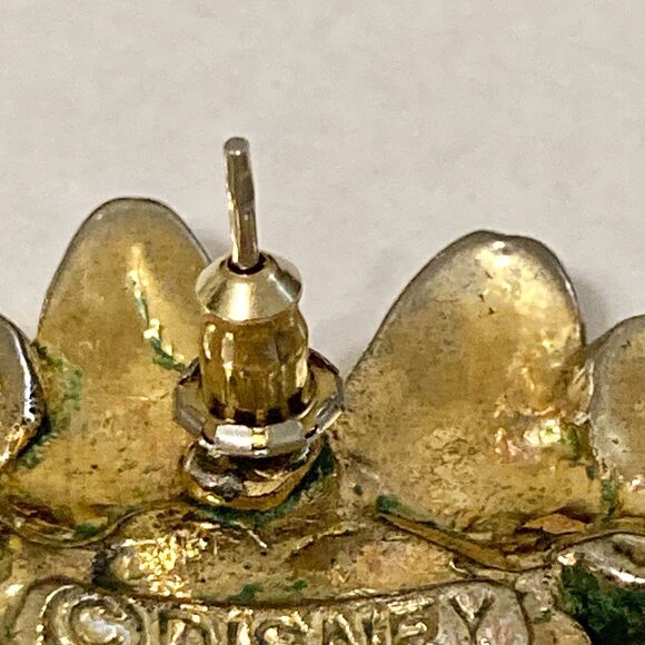 Vintage Disney Minnie Mouse Earrings Post Crystal Rhinestone Enamel Taiwan - Picture 8 of 10